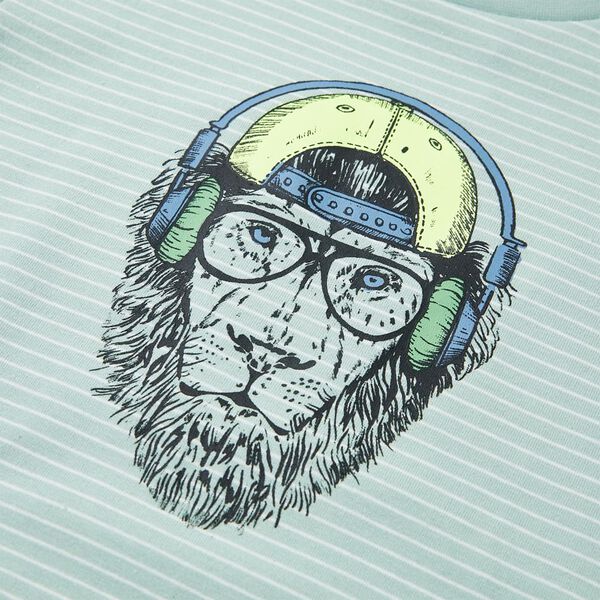 Camiseta de ni&ntilde;os con rayas verde menta claro 140