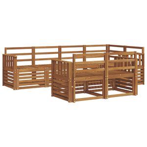 vidaXL Conjunto de sof&aacute;s de exterior 7 pcs Natural Poli&eacute;ster