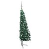vidaXL Medio &aacute;rbol de Navidad con luces y bolas verde 210 cm