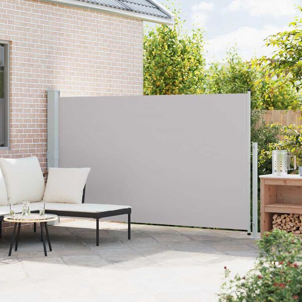 vidaXL Toldo lateral retráctil de jardín gris 180x300 cm