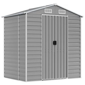 vidaXL Cobertizo de jard&iacute;n acero galvanizado gris claro 191x130x198 cm
