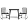 vidaXL Juego de comedor de jard&iacute;n 3 piezas rat&aacute;n PVC negro