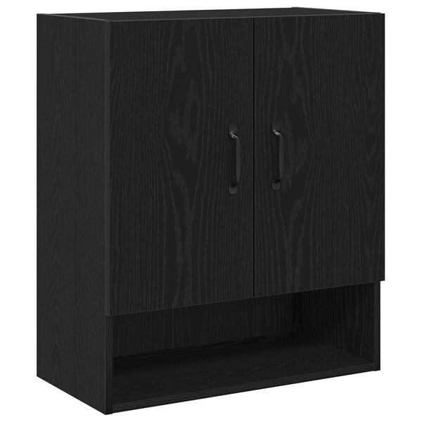 vidaXL Mueble de pared Montaje en la pared Roble Negro 60 x 30 x 70 cm