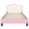 vidaXL Cama para niños con cabecero con cabecera Rosa 90 x 200 cm PU