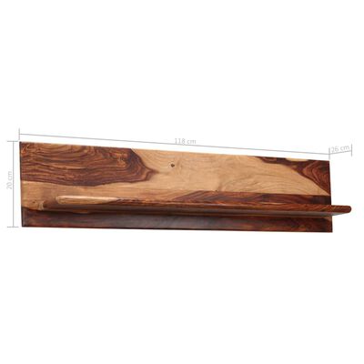 vidaXL Estantes de pared 2 uds madera maciza de sheesham 118x26x20 cm