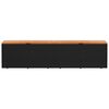 vidaXL Caja de almacenaje jardín madera acacia ratán negro 220x50x54cm
