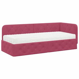 vidaXL Estructura de cama en esquina Rojo vino 80 x 200 cm Terciopelo