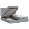 vidaXL Cama otomana con colch&oacute;n con cabecera 2 uds. Gris Claro Tela
