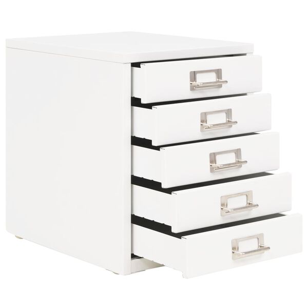 vidaXL Armario archivador con 5 cajones metal blanco 28x35x35 cm