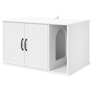 vidaXL Casa para Gatos Blanco 85 x 55 x 50,5 cm Madera de ingenier&iacute;a