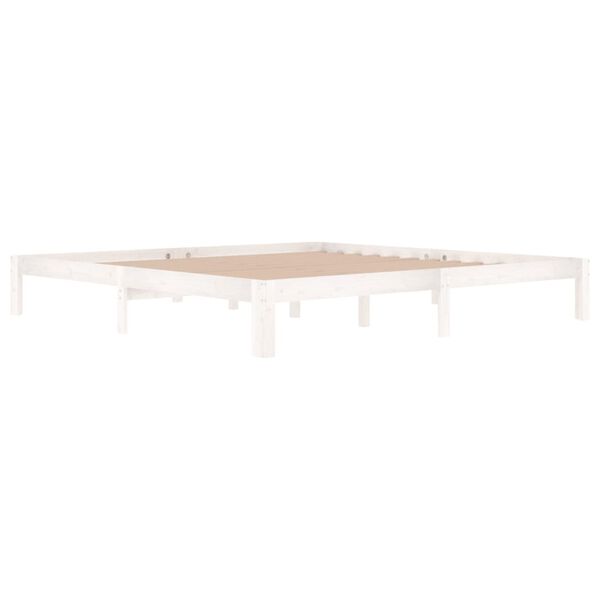 vidaXL Estructura de cama sin colch&oacute;n madera de pino blanco 200x200 cm