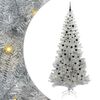 vidaXL &Aacute;rbol de Navidad con 300 LED con soporte Plateado 240 cm PET