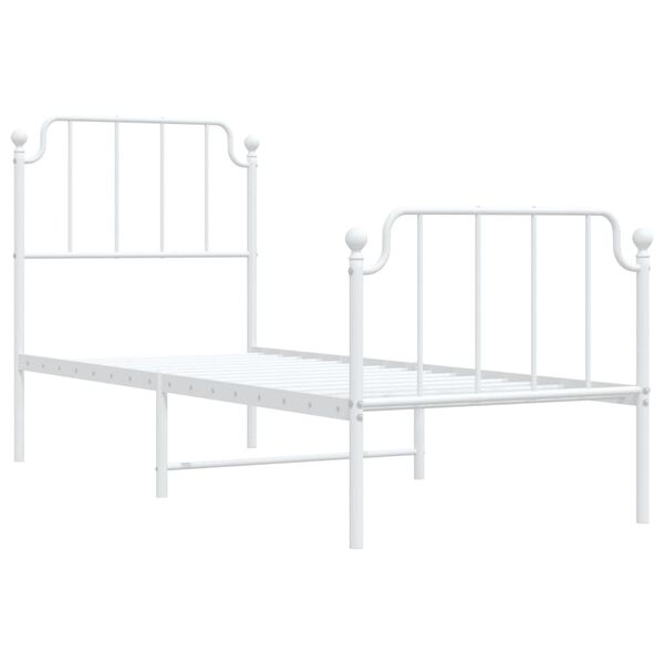 vidaXL Estructura cama sin colch&oacute;n con estribo metal blanco 80x200 cm