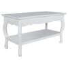 vidaXL Mesa de centro de 2 niveles de MDF blanca