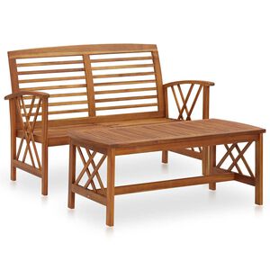 vidaXL Juego de muebles de jard&iacute;n 2 piezas madera maciza de acacia