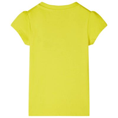 Camiseta infantil de manga casquillo amarillo chillón 92