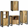 vidaXL Juego de muebles de baño 4 pcs Marrón Madera de mango maciza