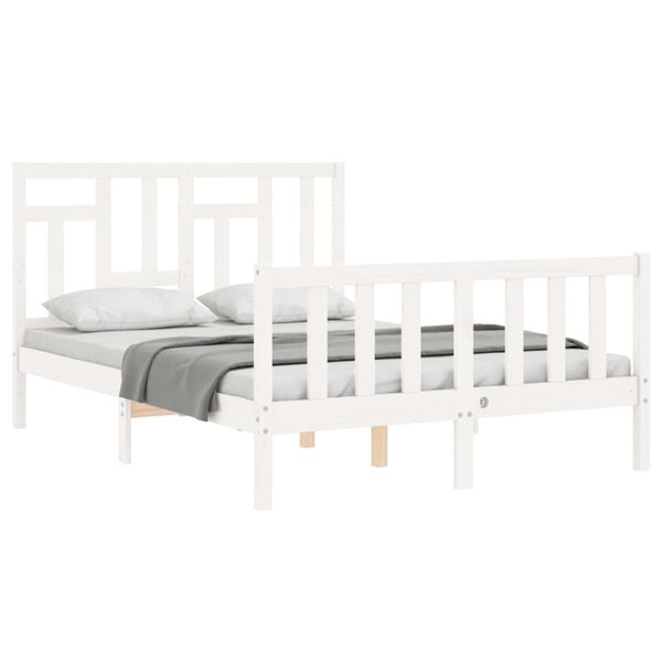 vidaXL Estructura de cama sin colchón madera de pino blanca 140x190 cm