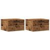 vidaXL Mesitas de noche de pared 2 uds madera envejecida 34x30x20 cm
