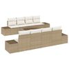 vidaXL Conjunto de sof&aacute; de jard&iacute;n 8 pcs Beige y Crema rat&aacute;n sint&eacute;tico
