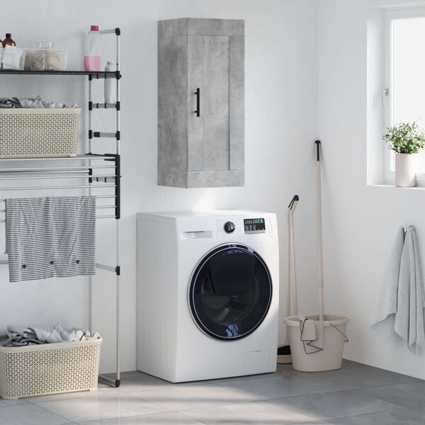 vidaXL Armario de pared madera ingenier&iacute;a gris hormig&oacute;n 34,5x34x90 cm