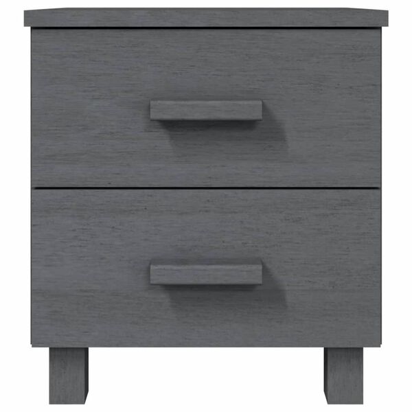 vidaXL Mesitas noche 2 uds HAMAR pino macizo gris oscuro 40x35x44,5 cm