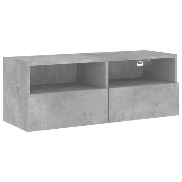 vidaXL Mueble de pared TV madera ingenier&iacute;a gris hormig&oacute;n 80x30x30 cm