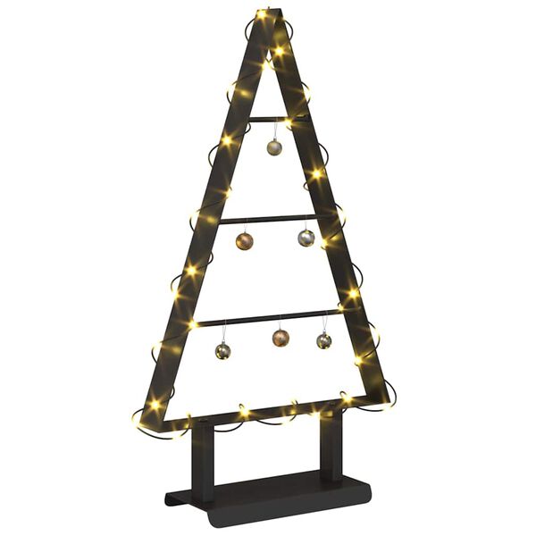 vidaXL &Aacute;rbol de Navidad de metal con soporte Negro 60 cm Acero