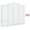vidaXL Cestas gaviones 13 uds forma de arco hierro 200x30x160/180 cm