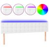vidaXL Cabecero con LED cuero sint&eacute;tico blanco 180x5x78/88 cm
