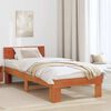 vidaXL Estructura de cama con cabecera Marr&oacute;n cera 90 x 190 cm