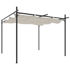 vidaXL P&eacute;rgola con cubierta retr&aacute;ctil color crema 295x292x230 cm