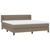 vidaXL Cama box spring con colch&oacute;n tela gris taupe 160x200 cm
