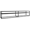 vidaXL Mueble de TV vidrio templado color m&aacute;rmol negro 220x40x40,5 cm