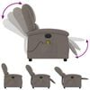 vidaXL Sillón reclinable de masaje eléctrico tela gris taupe