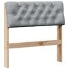 vidaXL Cabecero tapizado Gris Claro 75 cm Madera de pino macizo