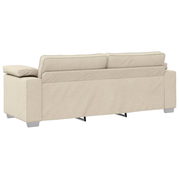 vidaXL Sof&aacute; Beige 219 x 80 x 82 cm Tejido mezcla de lino