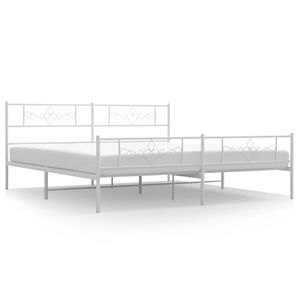 vidaXL Estructura cama sin colch&oacute;n con estribo metal blanco 183x213 cm