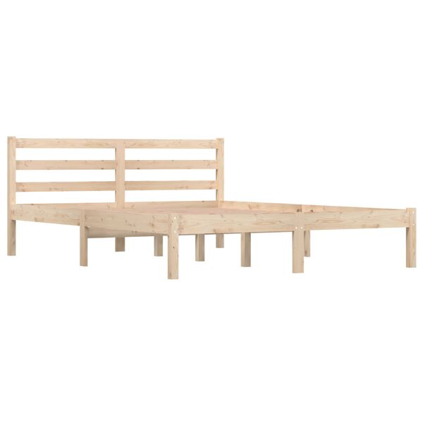vidaXL Estructura de cama sin colch&oacute;n madera maciza pino 140x190 cm