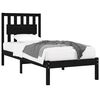 vidaXL Estructura de cama individual peque&ntilde;a sin colch&oacute;n madera negro
