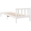 vidaXL Cama extralarga sin colchón madera maciza pino blanca 90x220 cm
