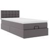 vidaXL Cama otomana colch&oacute;n cuero sint&eacute;tico gris 90x190 cm