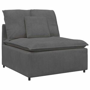 vidaXL M&oacute;dulo central de sof&aacute; modular con cojines, gris oscuro, 100 cm
