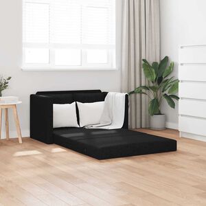 vidaXL Sof&aacute; cama de suelo 2 en 1 tela negro 112x174x55 cm