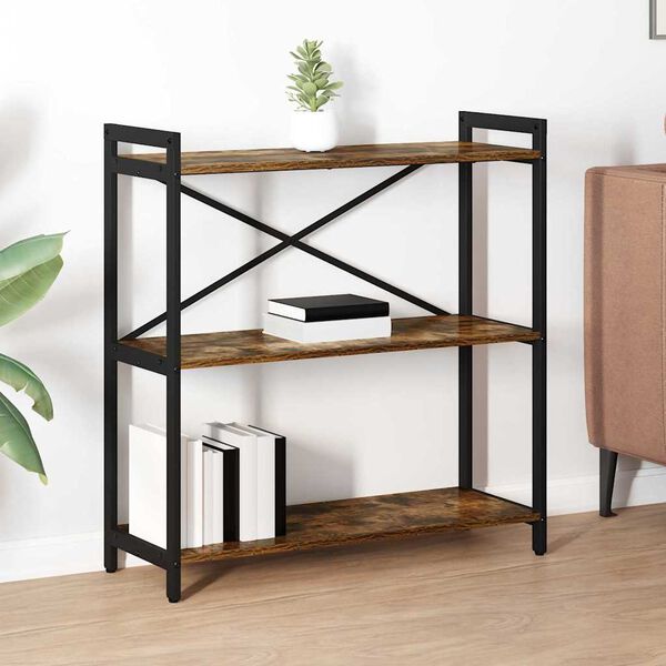 vidaXL Estante de libros Roble ahumado 80 x 30 x 85 cm