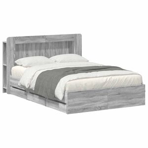 vidaXL Estructura de cama con almacenamiento Sonoma gris 140 x 200 cm
