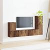 vidaXL Conjunto de mueble de TV Montaje en la pared 3 pcs Madera vieja