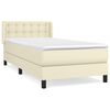 vidaXL Cama box spring con colch&oacute;n cuero sint&eacute;tico crema 100x200 cm