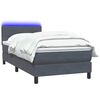 vidaXL Cama box spring con colch&oacute;n y LED terciopelo gris oscuro 90x210 cm