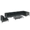 vidaXL Set sof&aacute;s de jard&iacute;n 8 pzas cojines rat&aacute;n sint&eacute;tico gris oscuro